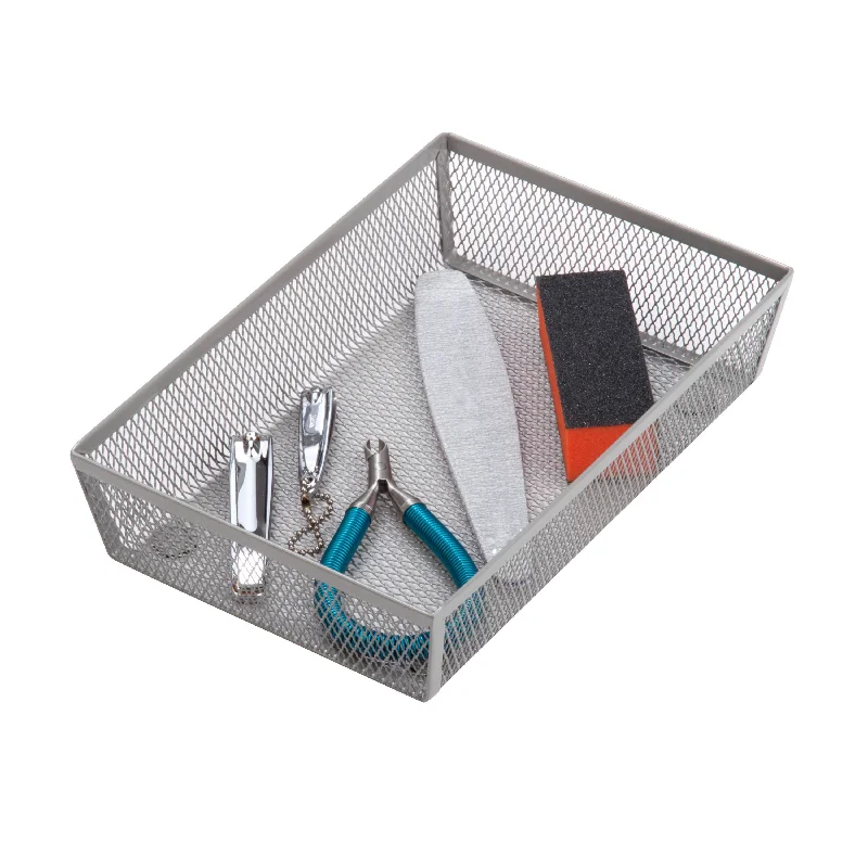 Silver 9'' x 6'' Steel Mesh Multi-Purpose Organizer