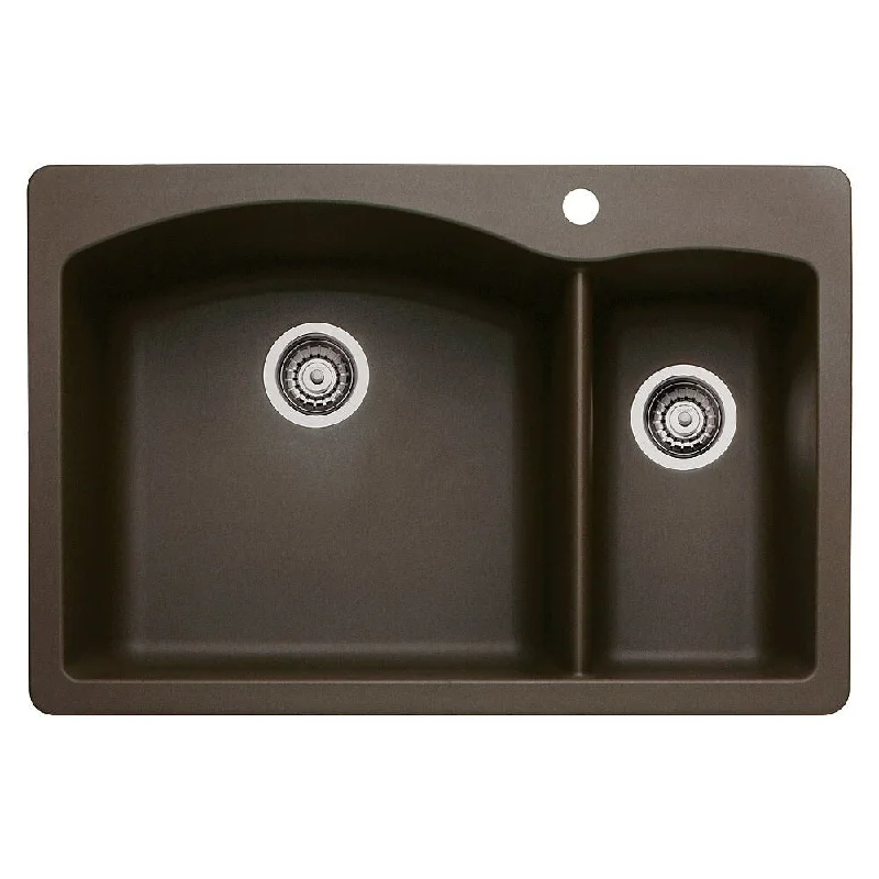 Blanco Diamond 22-In X 33-In Double-Basin Multi-Mount Kitchen Sink - 22" x 33" x 9.5"