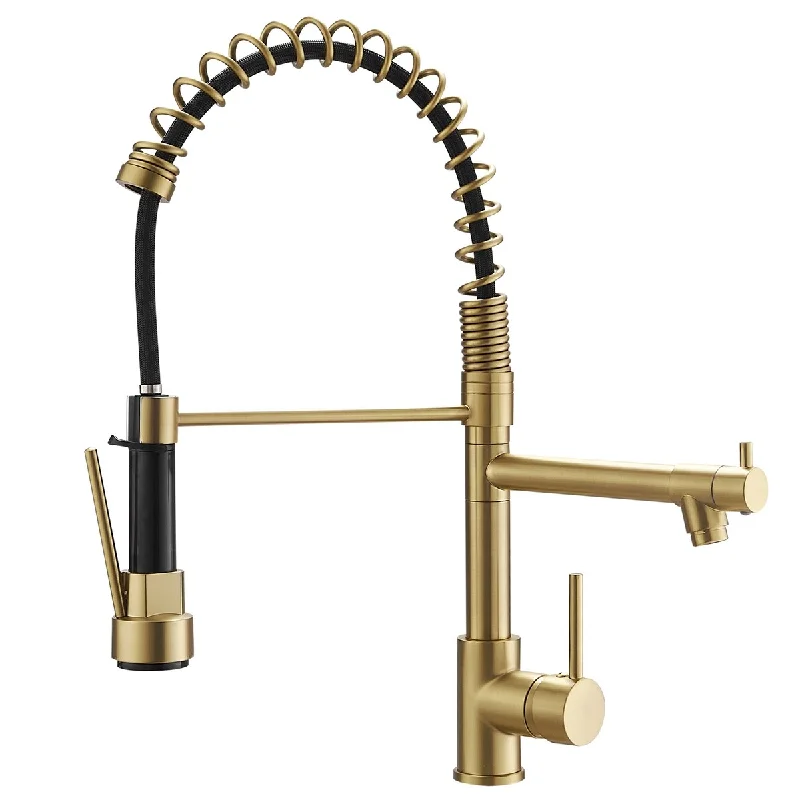 Commercial Kitchen Faucet with Pull Down Sprayer, Single Handle Single Lever Kitchen Sink Faucet