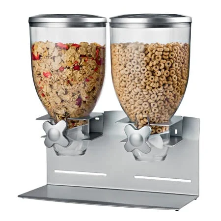 Silver/Stainless Steel Double Commercial Cereal Dispenser