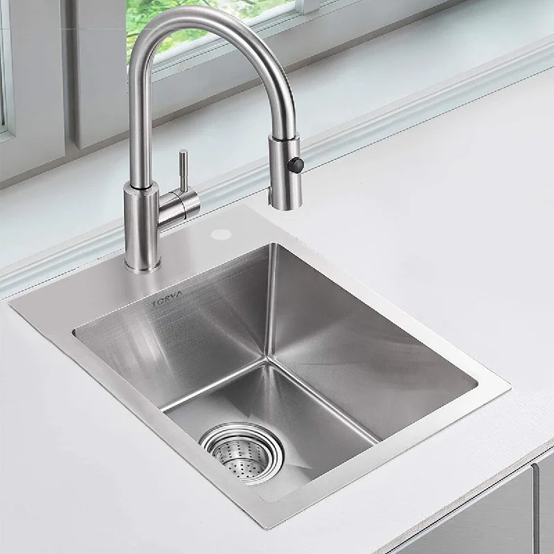 Drop-in Kitchen Sink 16 Gauge Stainless Steel Single Bowl Kitchen Sink