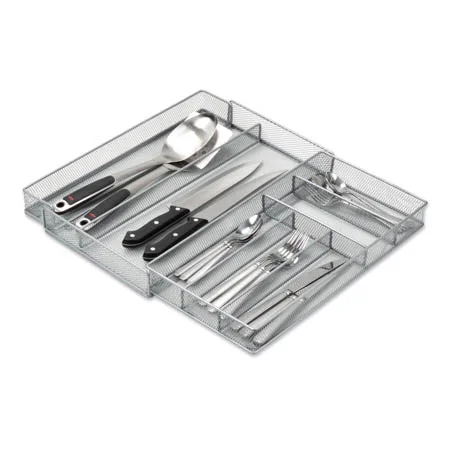 Silver Mesh Expandable Multi-Purpose Drawer Organizer