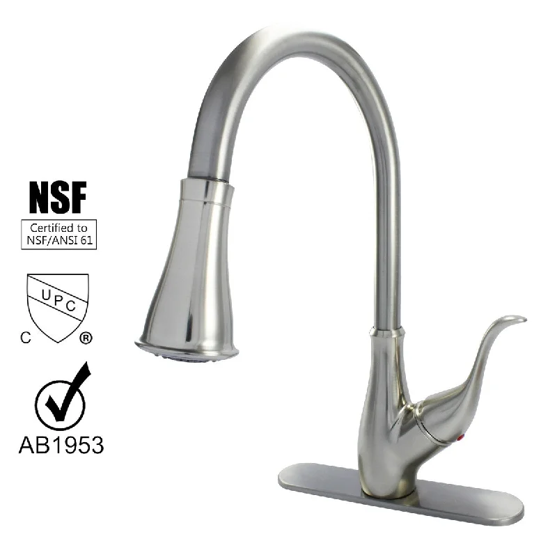 Hybrid Metal Deck Pull Down Single Handle Kitchen Sink Faucet