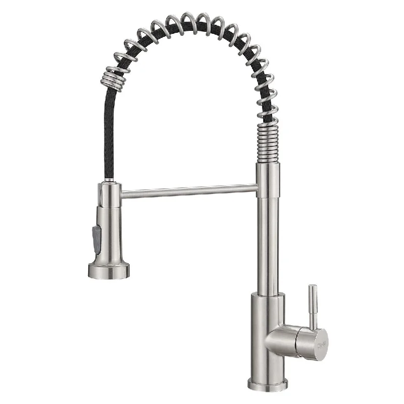 Kitchen Faucet with Pull Down Sprayer High Arc Single Handle Spring Kitchen Sink Faucet Brushed Nickel Modern Kitchen Faucets