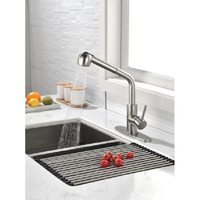 Kitchen Faucets with Pull Down Sprayer, Single Handle Kitchen Sink Faucet with Pull Out Sprayer, Brushed Nickel