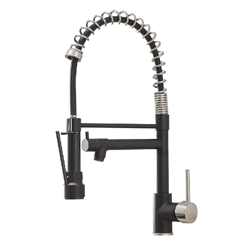 Kitchen Sink Faucet,Black Kitchen Faucets with Pull Down Sprayer,Black Stainless Steel Single Handle One Hole Kitchen Faucet