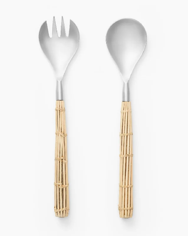 Rattan Salad Servers