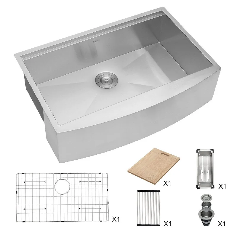 Single Bowl Stainless Steel Farmhouse Kitchen Sink - 36 x 22 x 9