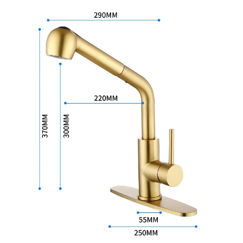 Stainless Steel Kitchen Sink Faucet Fits 1 or 3-hole, Controllable Water Temperature and Water Flow Rate