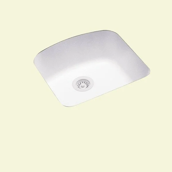 Swan 20.875-in D x 20.125-in W x 9.25-in H Solid Surface Undermount Single Bowl Kitchen Sink with 0-Hole