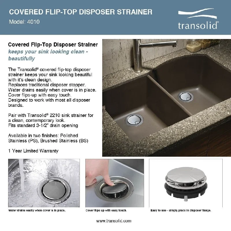 Transolid Diamond Stainless Steel 36-in Undermount Kitchen Sink - 19" X 35.5" X 10"