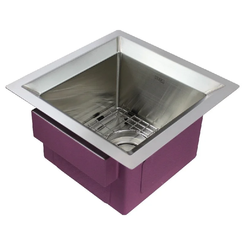 Transolid Studio Stainless Steel 15-in Undermount Kitchen Sink - 15" X 15" X 9"