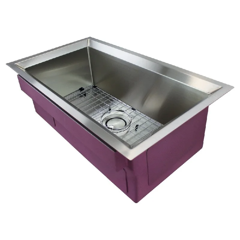 Transolid Studio Stainless Steel 33-in Undermount Kitchen Sink - 18.5" X 33" X 11"