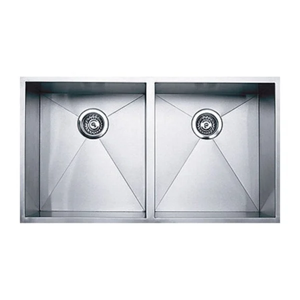 Ukinox DS400.50.50 50/50 Double Basin Stainless Steel Undermount Kitchen Sink - Silver