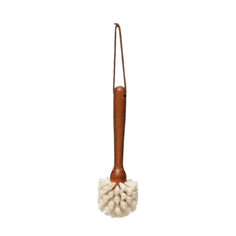 WS Beech Wood Dish Brush with Leather Tie