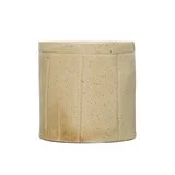 WS Decorative Stoneware Crock w/ Debossed Lines, Beige