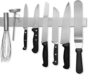 16” Stainless Steel Magnetic Knife Bar - Knife Holder & Multi-Purpose Organizer