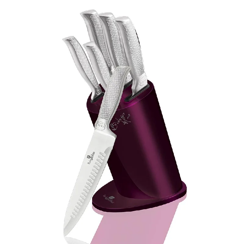 6-Piece Knife Set w/ Stainless Steel Stand Kikoza Purple Collection