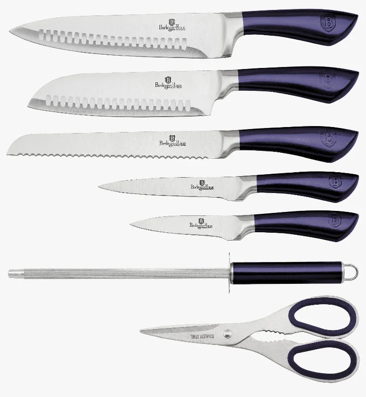 8-Piece Knife Set w/ Acrylic Stand Purple Collection