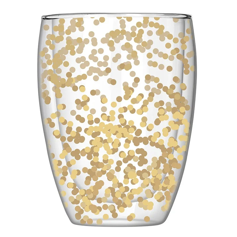 Double-Wall Glass - Gold Confetti