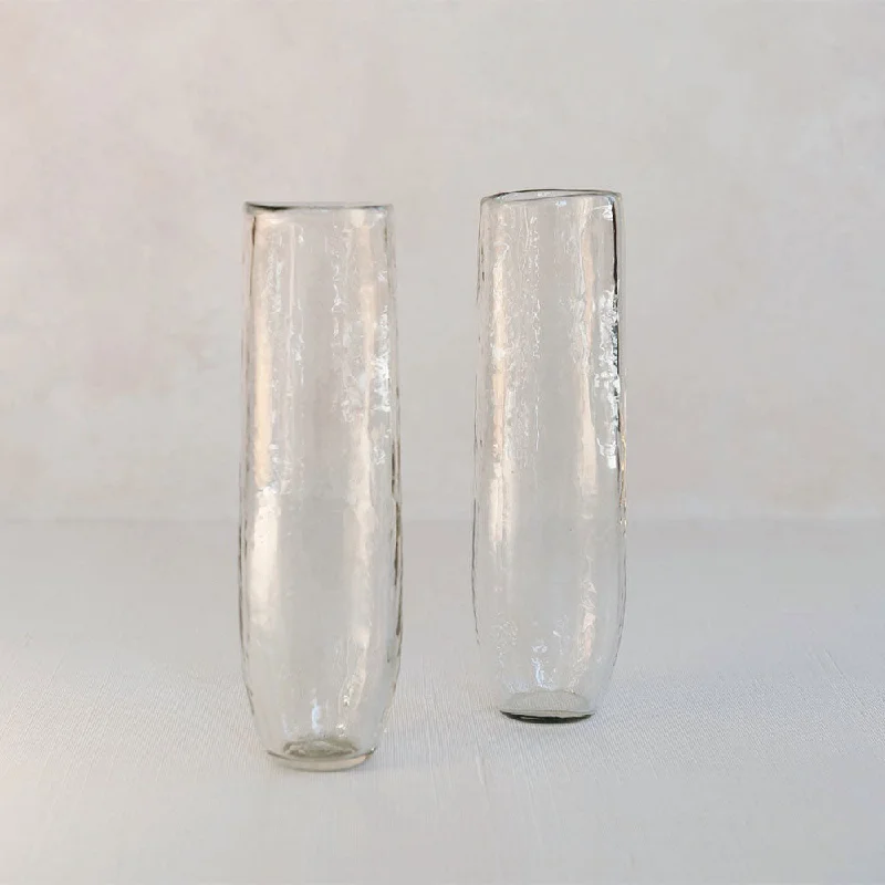 Dimpled Glass Flute Set