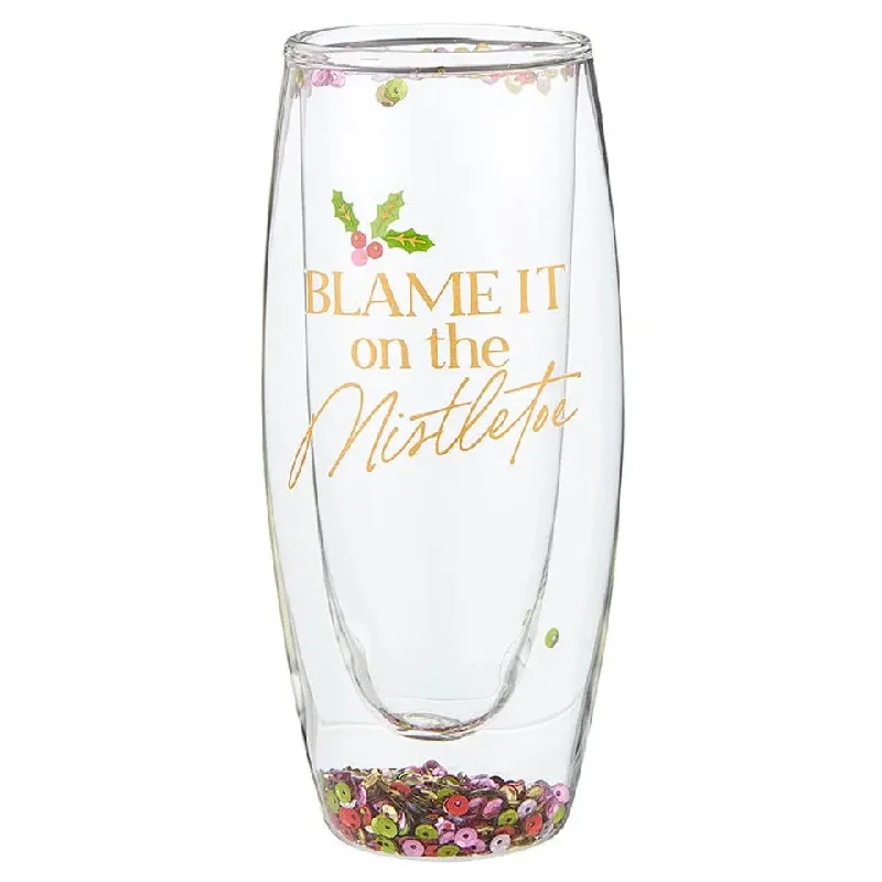 Double-Wall Champagne Glass - Blame It On The Mistletoe