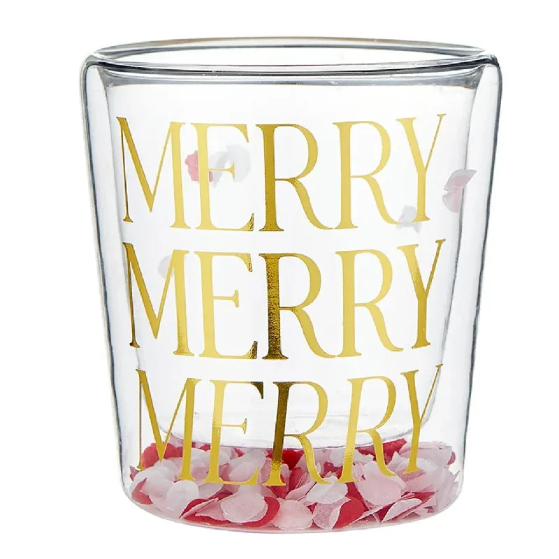 Merry Merry Merry Double Wall Double Old Fashioned Glass