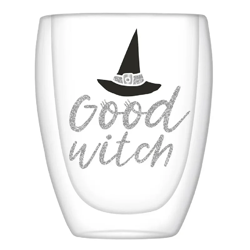 Good Witch/Bad Witch Double Wall Wine Glass