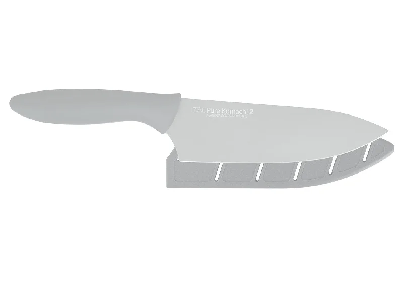 Kai Pure Komachi 2 6-Inch Chef's Knife With Sheath, Light Gray