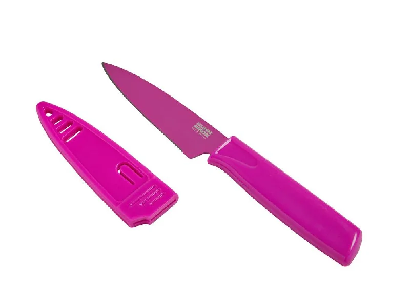 Kuhn Rikon Colori Non-Stick Straight Paring Knife with Safety Sheath, 4 inch