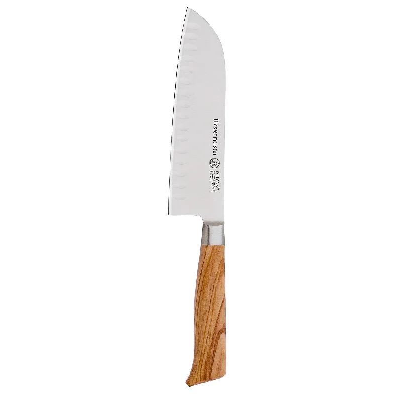 Messermeister Oliva Elite 7-Inch Kullenschliff Santoku Knife