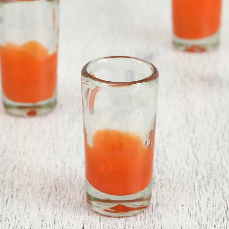 Orange Waves Shot Glasses