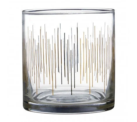 PREMIER DECO S/4 HAND BLOWN GLASS TUMBLERS GOLD - 1405278