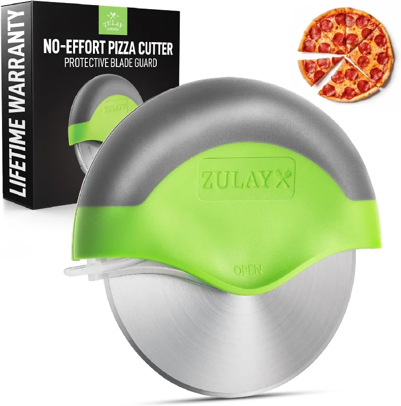 Round Pizza Cutter With Cover & Slip Resistant Handle