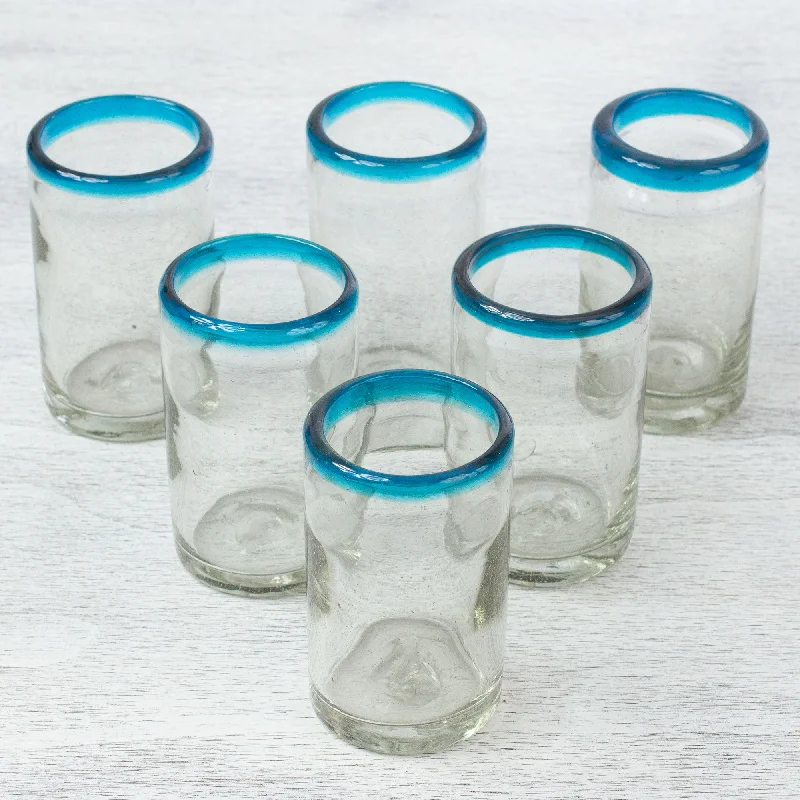 Sky Blue Halos Handblown Glass Tumbler Set