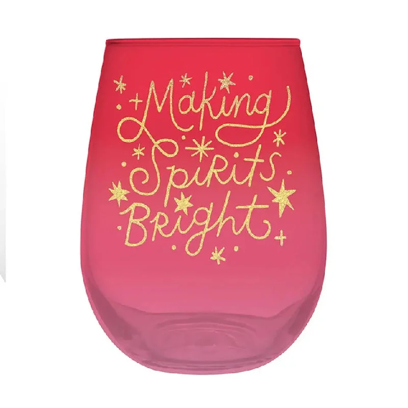 Stemless Wine Glass - Making Spirits Bright