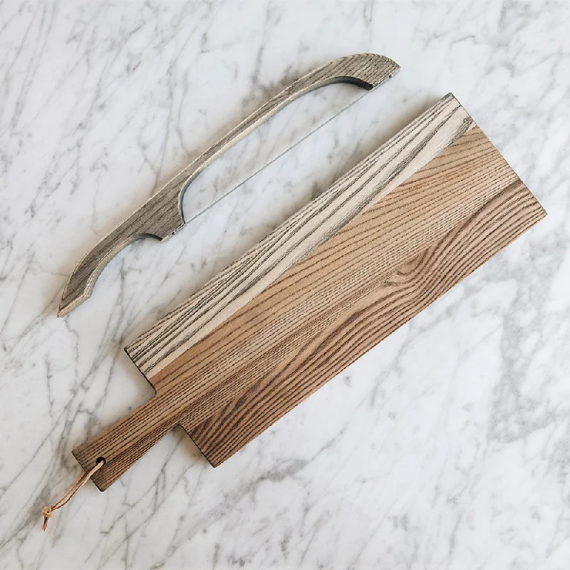 Wooden Breadboard & Knife Set